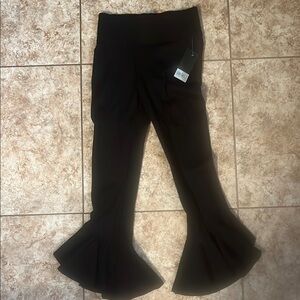NWT Slim Factor by Investments Black Flared Pants